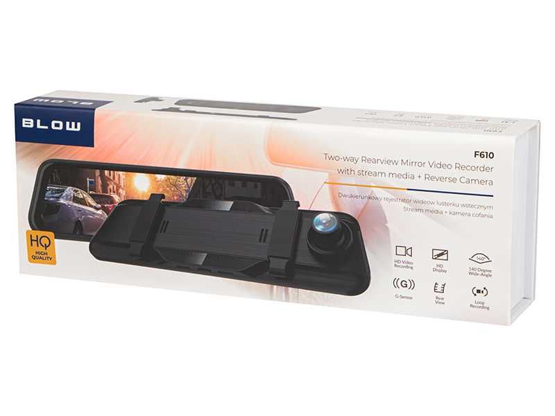 Rejestrator video BLOW DVR F610 Lusterko ekran 10" + Kamera cofania