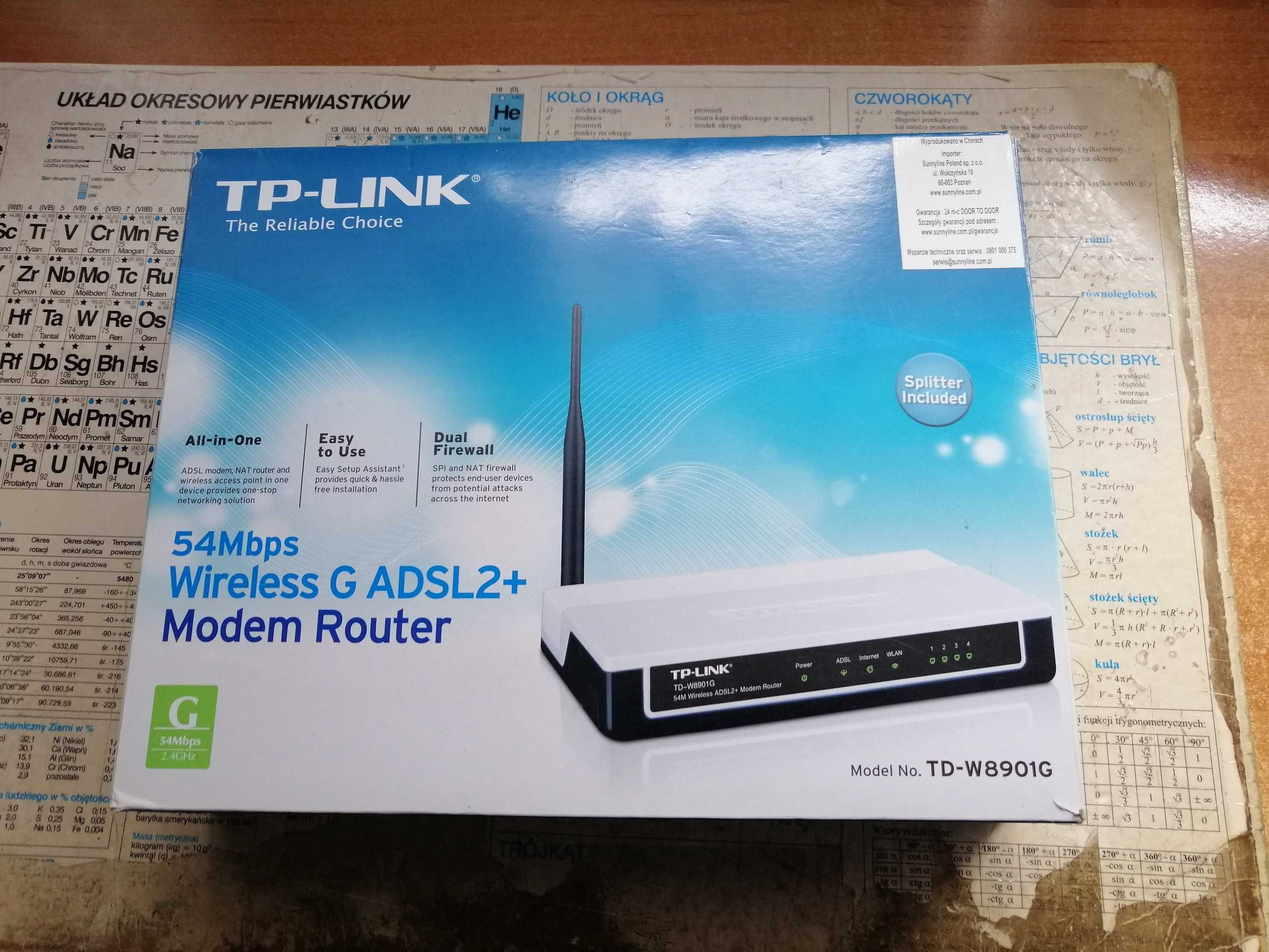 Modem Router TP-LINK TD-W8901G + Antena dookólna TP-LINK TL-ANT2408C