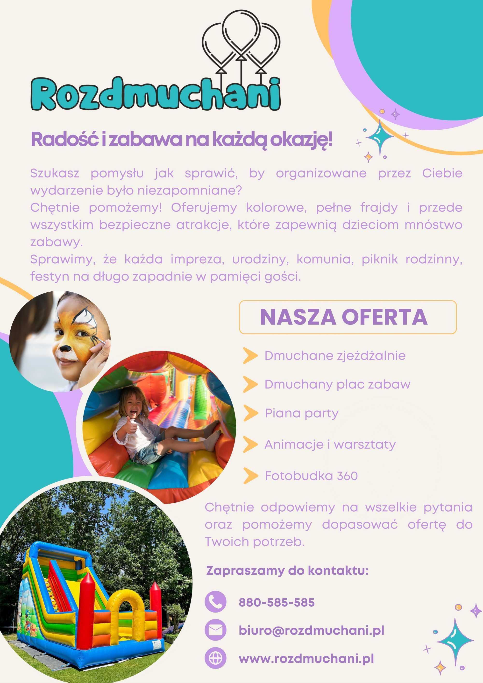 Wynajem Dmuchańce Zjeżdżalnia PSI PATROL / PLAC ZABAW / PANDA / DISNEY