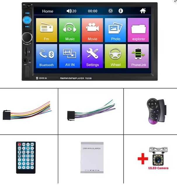 Samochodowy Radio uniwersalne MP5 7"ekran dotykowy Bluetooth USB
