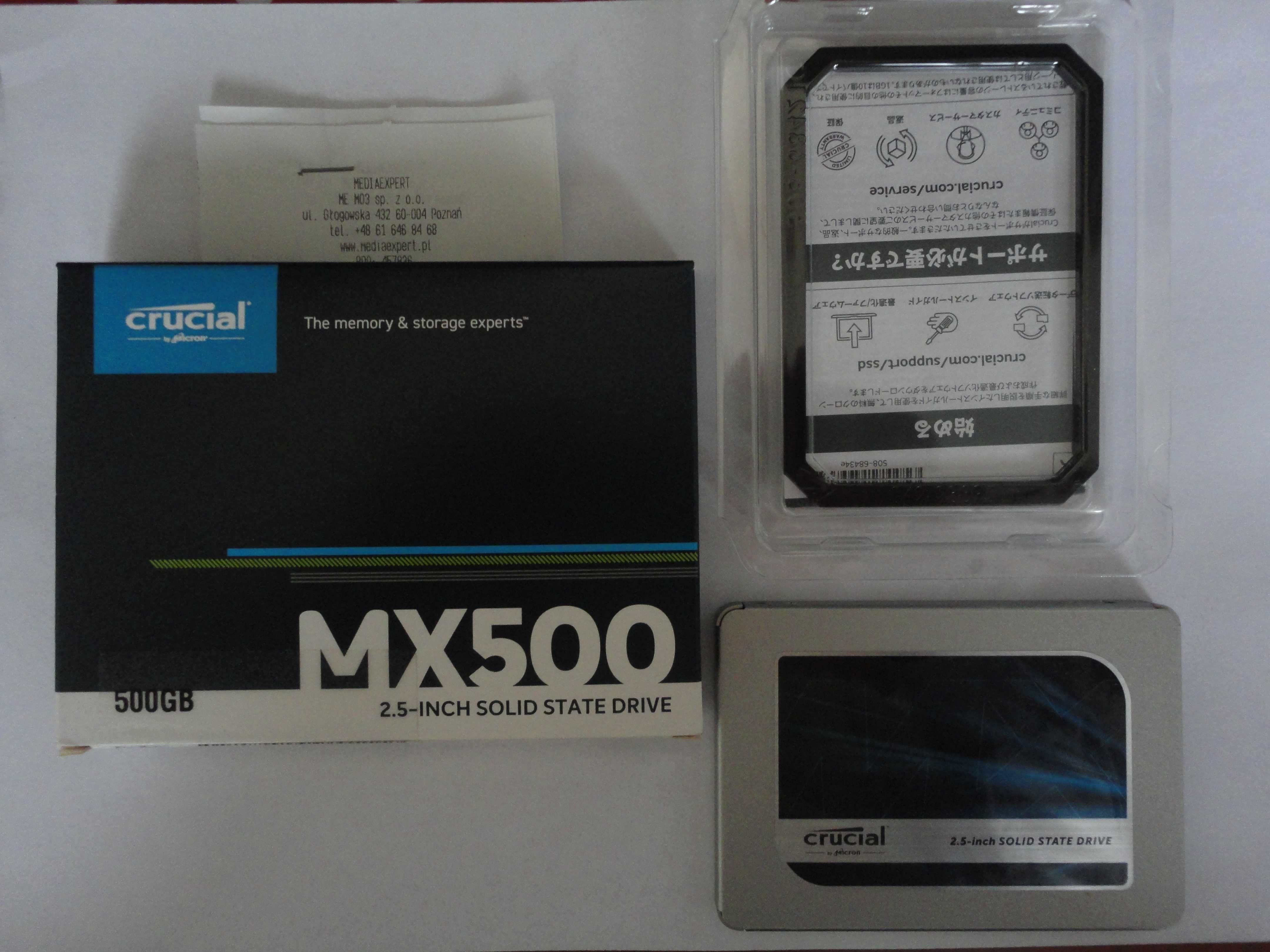 dysk SSD Crucial MX500 pojemność 500Gb