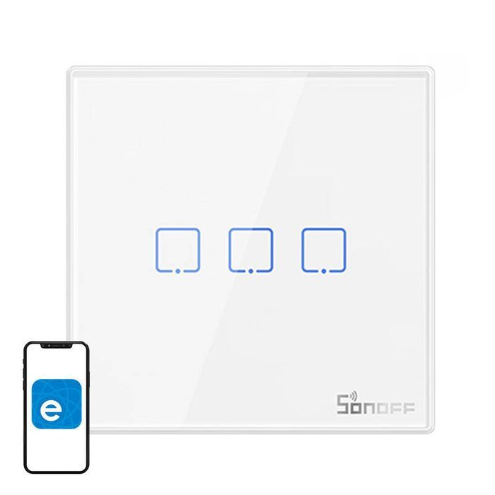Włącznik Światła Sonoff T2Eu3C-Rf 433Mhz Wifi 3-Kanałowy Smart