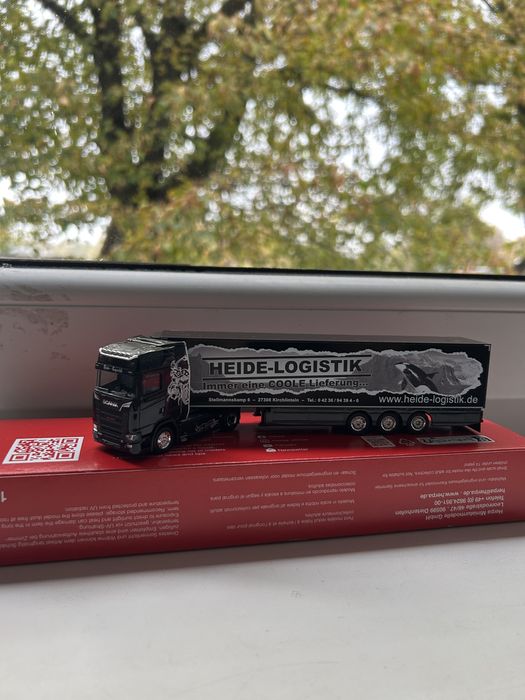 Herpa Scania CS 20 HD naczepa chłodnia "Heide Logistik" skala 1:87