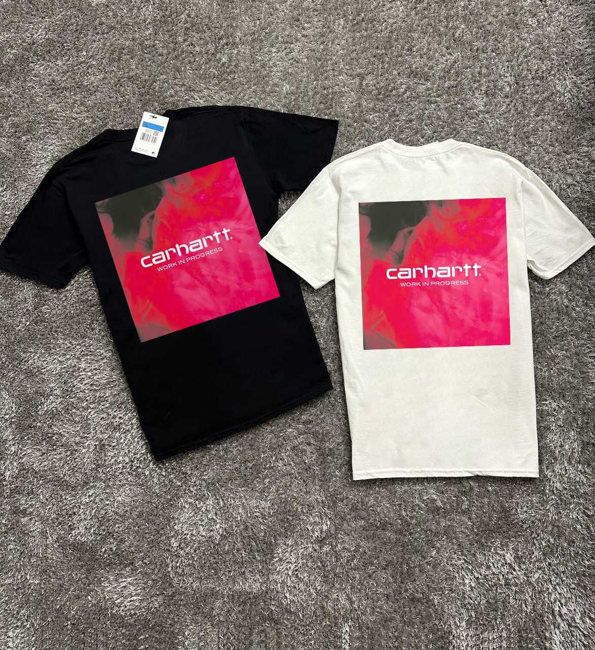 CARHARTT Футболка - Red Gradient - С М Л ХЛ - Биг Лого Принт - Кархарт