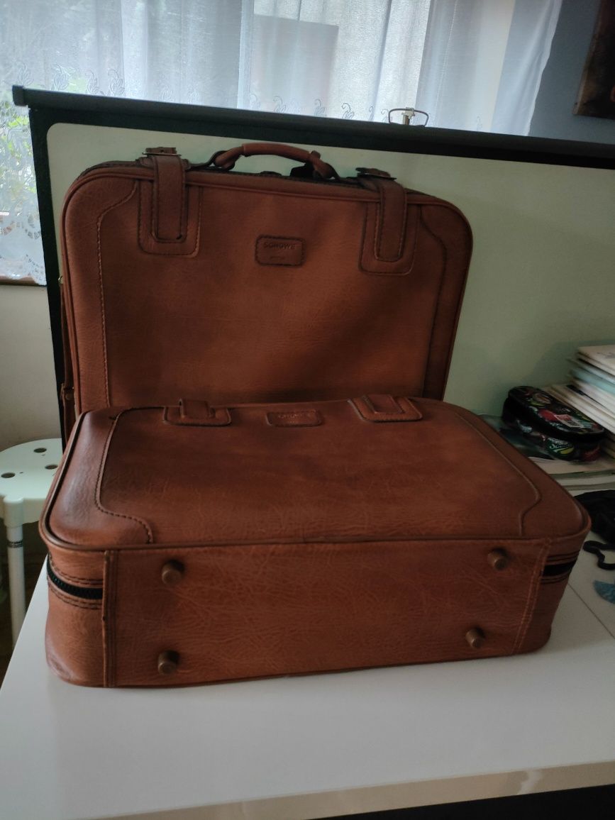 Dwie solidne walizki Vintage klasyk na kolkach SCHOWE Modell