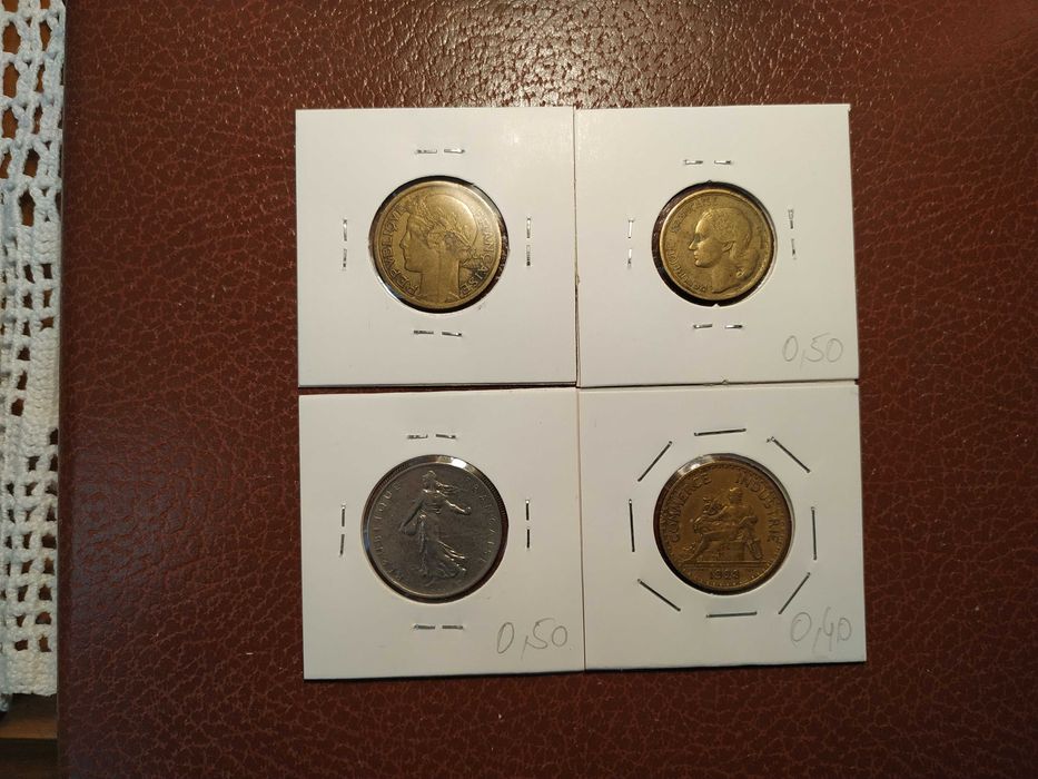 Lote de 4 moedas francesas