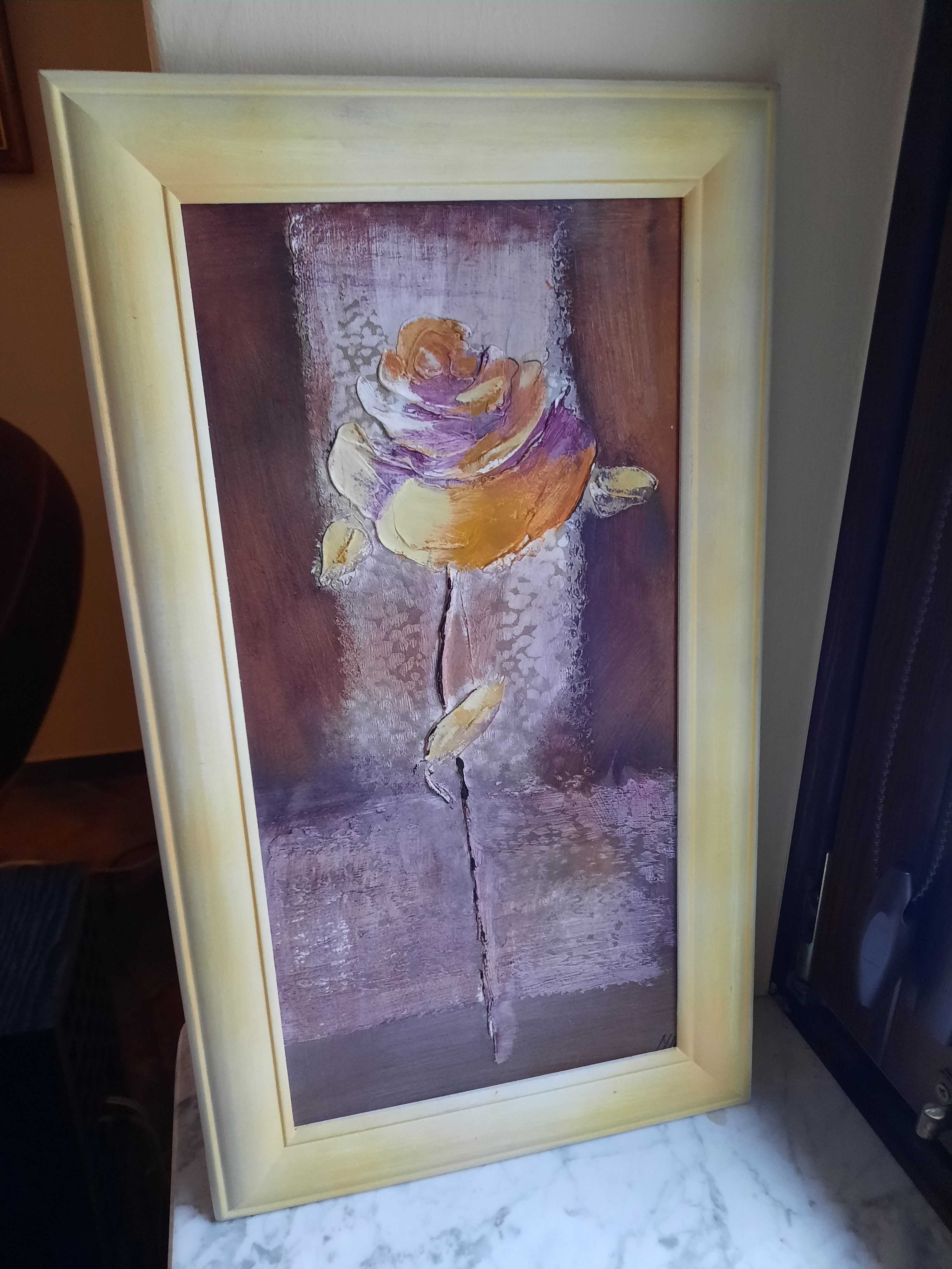 obraz, róża, rozmiar. 27 x 47 cm