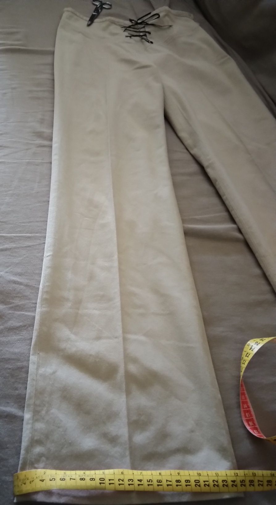 Calça tecido bege, 36