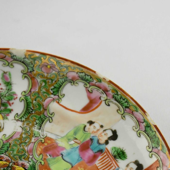 Prato em Porcelana da China decoração Mandarim, séc. XIX n2