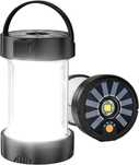 Lampa akumulatorowa LED 8 W wejście USB, panelem słonecznym, uchwytem