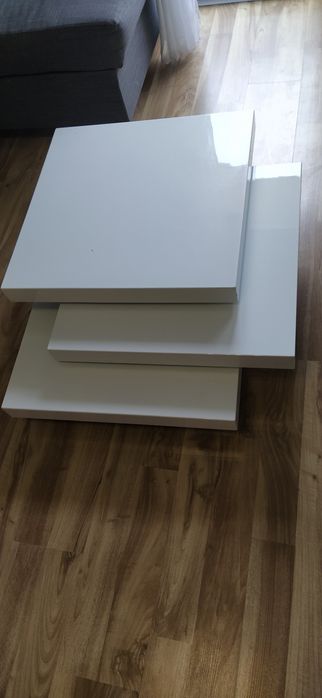 Stolik obrotowy biały połysk