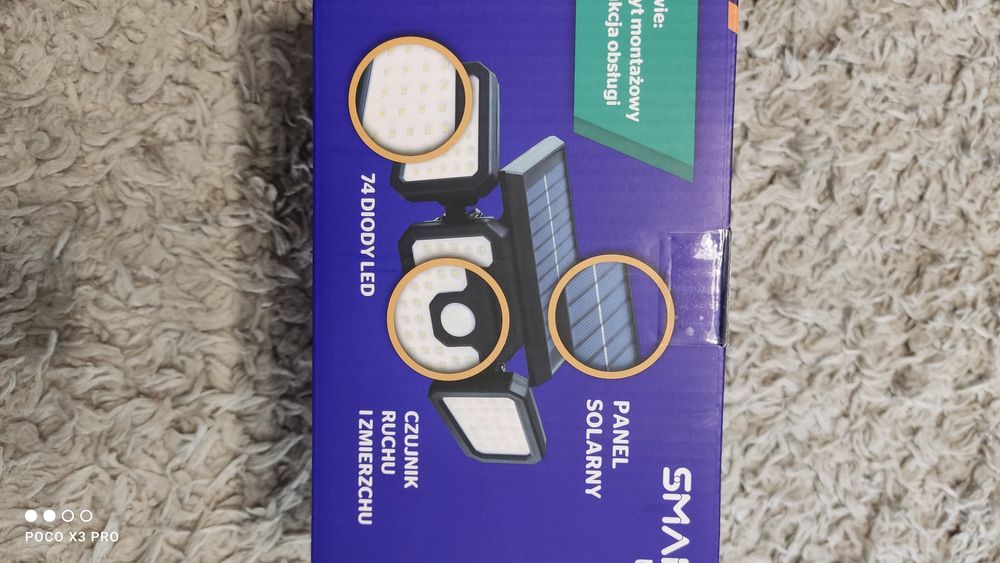 Nowy naswietlacz solarny z czujnikiem ruchu i zmierzchu