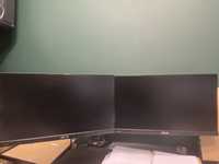 Dwa monitory ASUS z uchwytem biurkowym NB