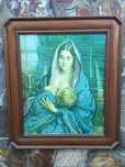 Litografia Henrique Medina Assinatura Moldura madeira maciça