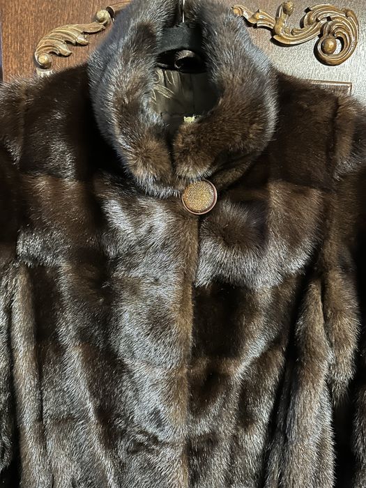 Норковая шуба-трансформер , 42/44, горький шоколад
