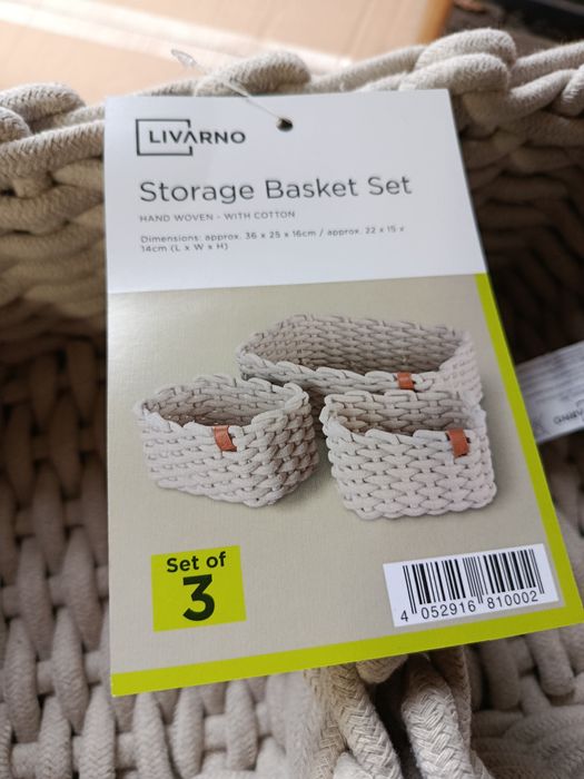 Набір кошиків для зберігання з бавовни Livarno Home Австрія з 3 шт