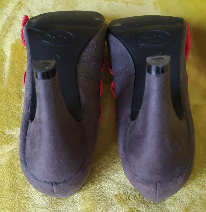 Buty damskie, szpilki, obcas 8cm, NewLook, szare,