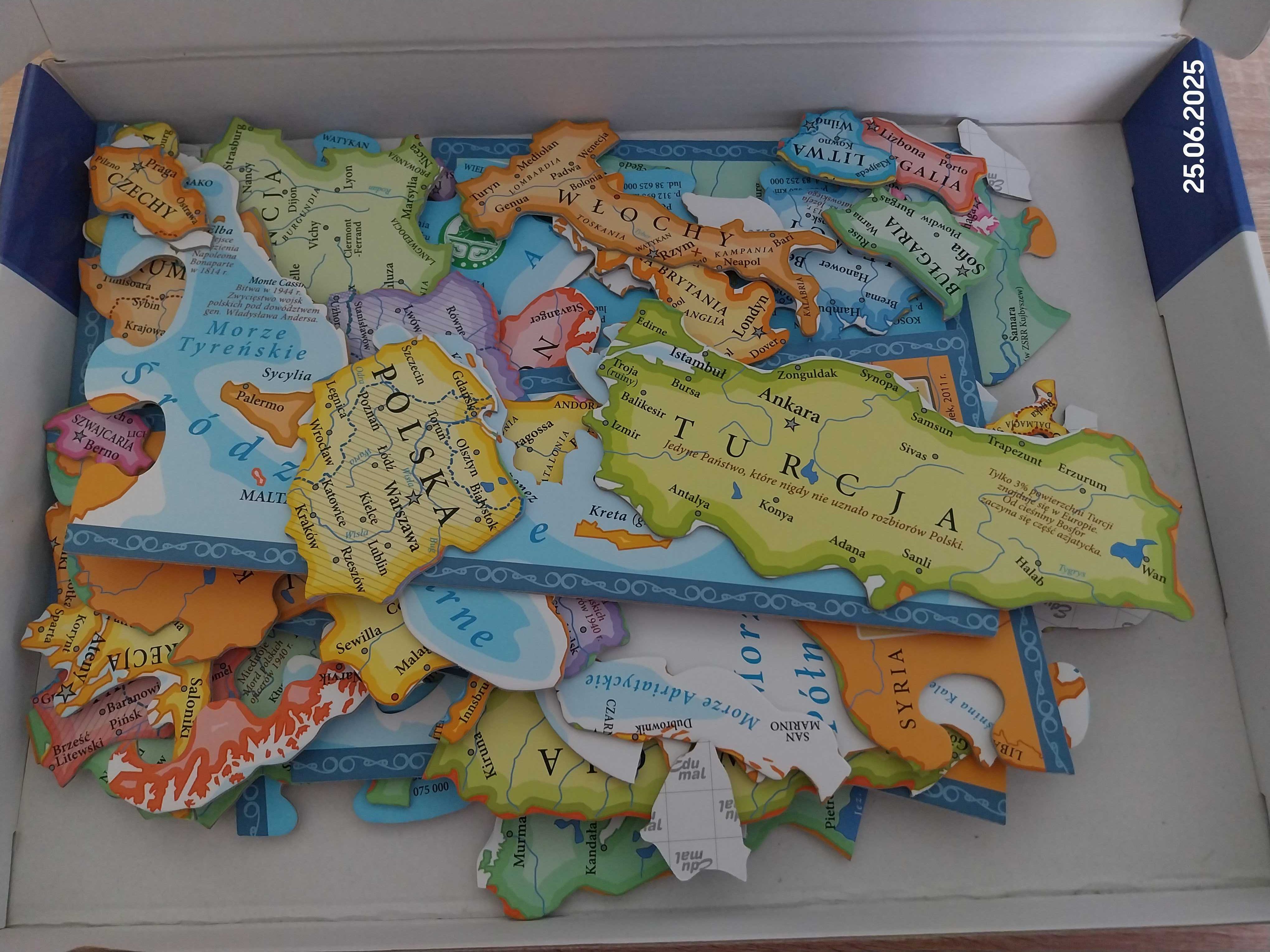 puzzle układanka mapa Europy jak nowe