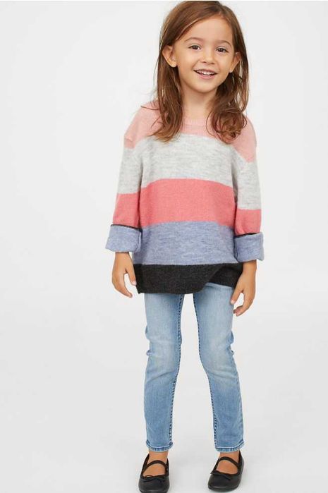 H&m skinny fit JEANS gumkowe org przecierane kotek r 140 nowe Z METKĄ