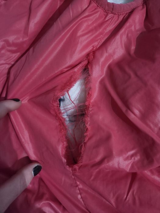 różowa granatowa kamizelka bezrękawnik z kapturem ciepła pikowana 104