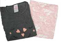 Piżama damska szara krótki rękaw Kot Serce LOVE XL