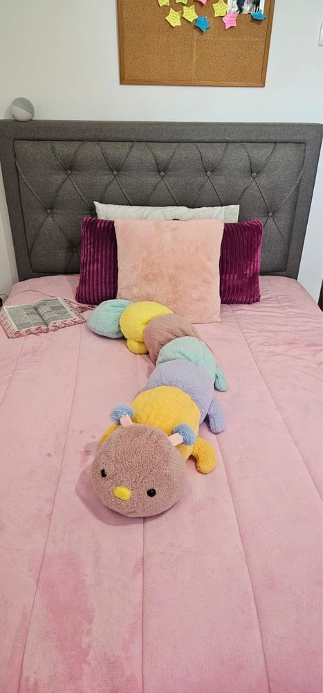 cama com cabeceira e guarda roupas