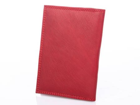 etui na dokumenty skórzane czerwony money maker