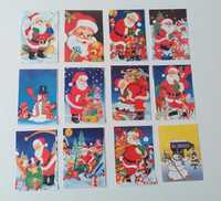 Karteczki z notesików świąteczne zimowe Święty Mikołaj z lat 90.
