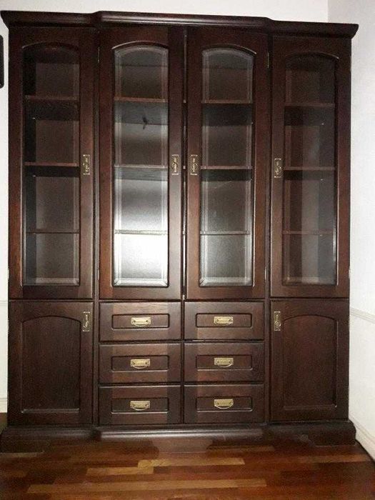 Witryna dębowa meble dębowe biblioteczka vintage