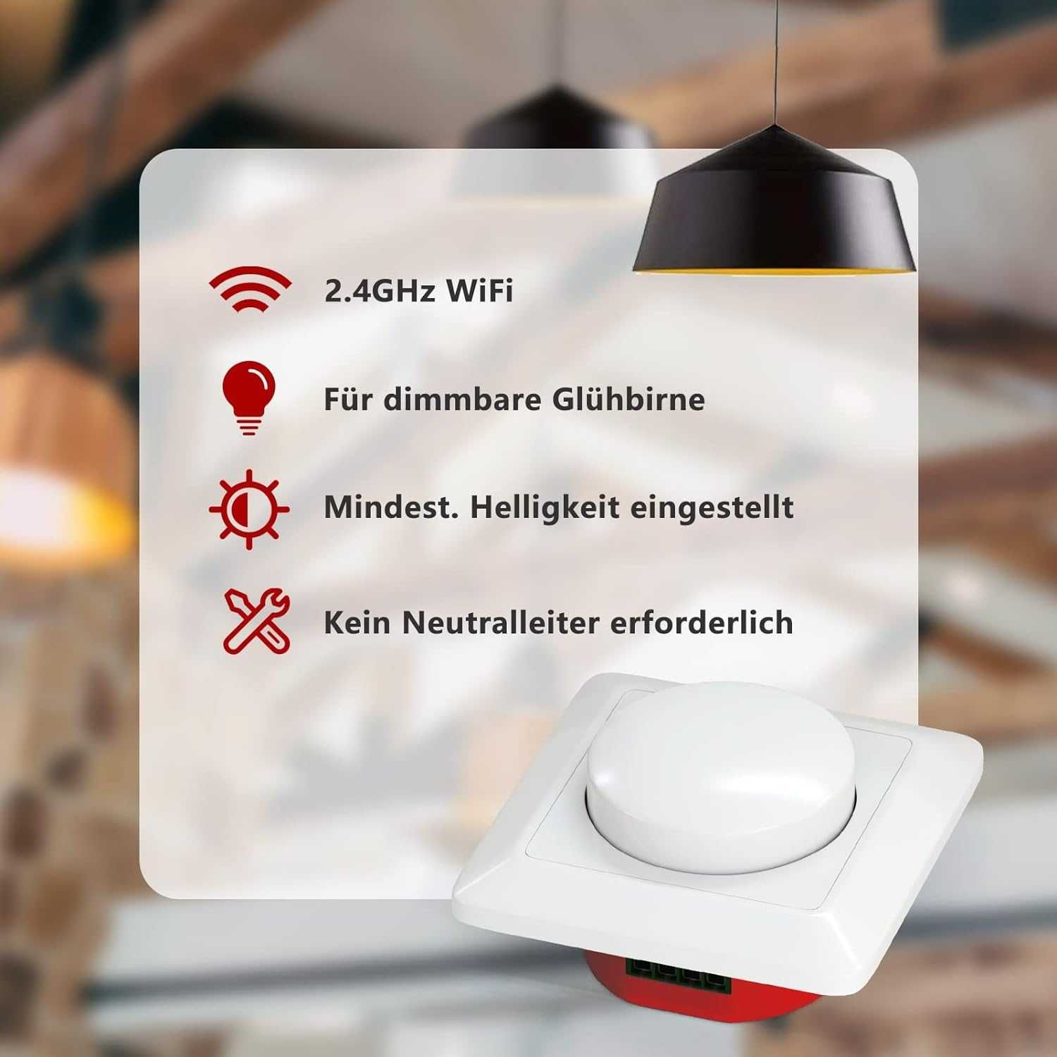 iolloi Uniwersalny ściemniacz Wifi, Alexa Smart LED 230 V, 5-200 W-397