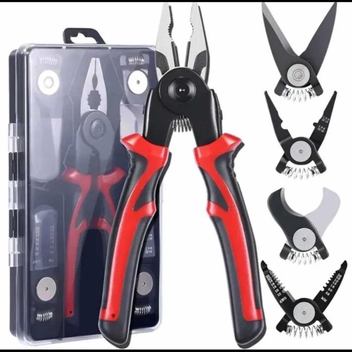 Многофункциональные плоскогубцы 5 в 1 со сменными головками
