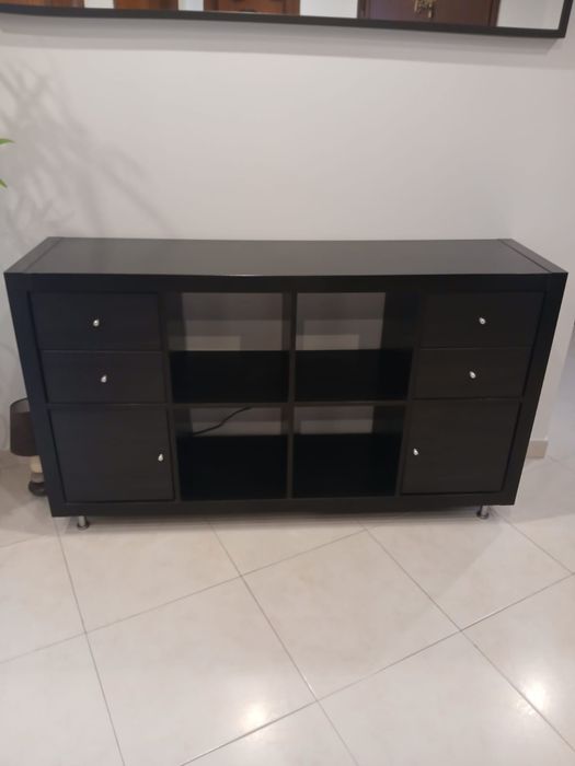Móvel kallax preto-castanho