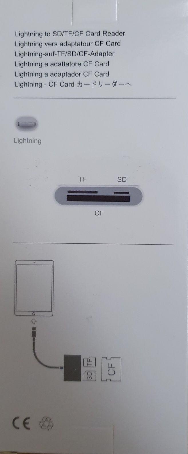 Czytnik Kart  Lighting 3 in 1  TF,CF, SD   iPada iPhone