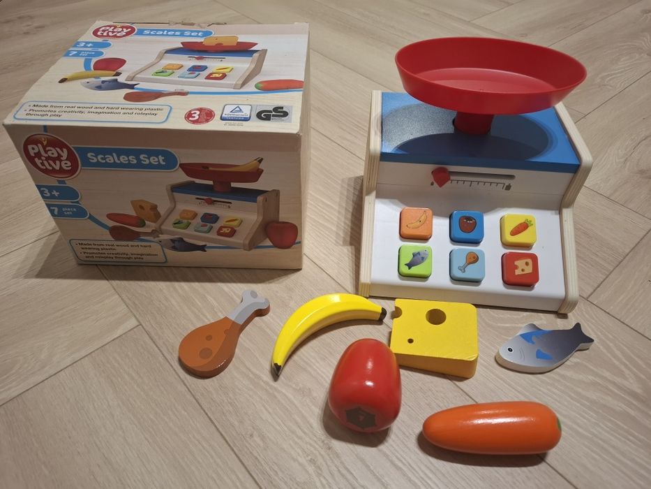 Playtive drewniana Waga zabawkowa Montessori do kuchni 3+