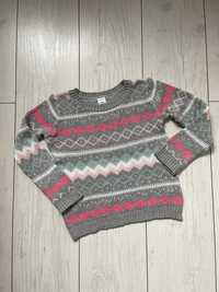 Sweter sweterek szary we wzory świąteczny bluza 116 Carters