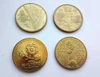 4 монети 1 гривня: Солдати 2005 65 років 2010 Євро 2012 Макі 2015