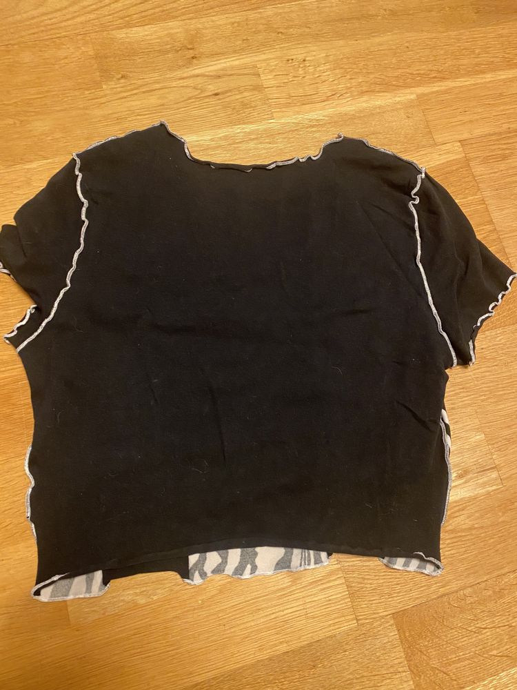 czarny top w zebre shein