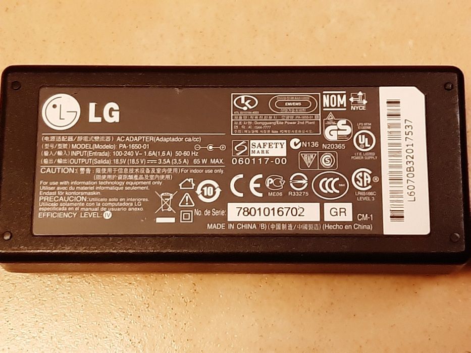 Carregador Original LG 18,5v 3,5a 65w