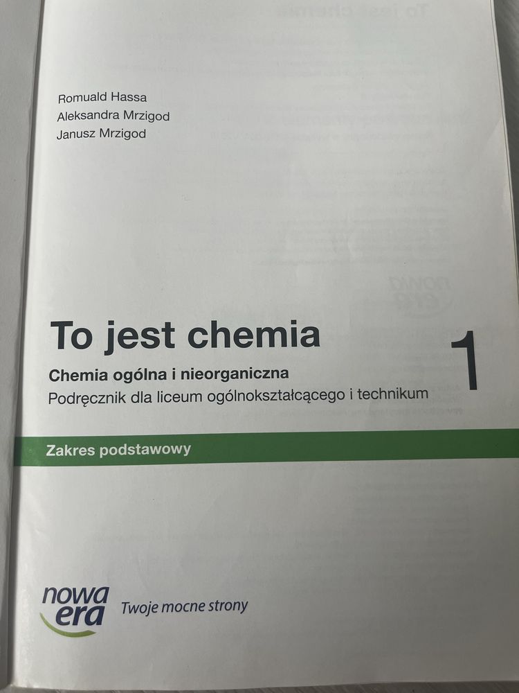 To jest chemia 1.Zakres podstawowy. + karty pracy