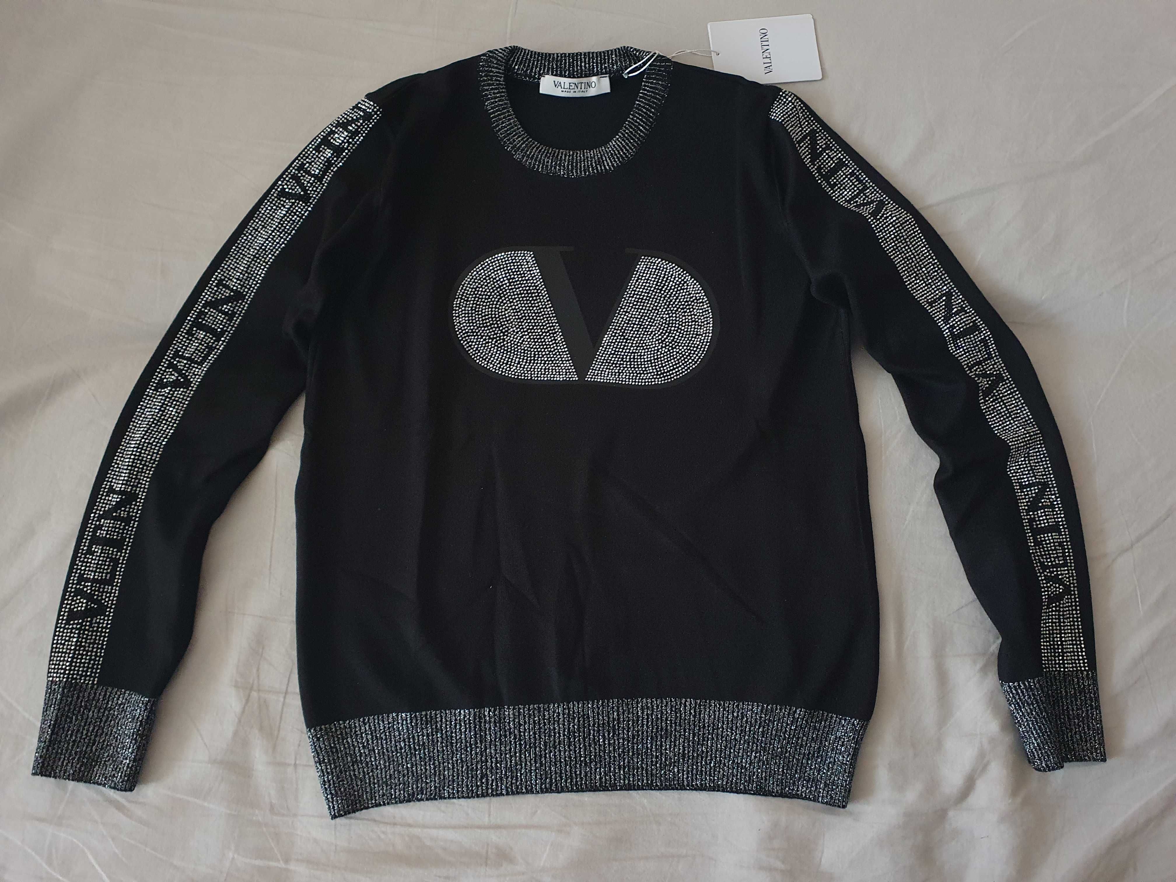 NOWY damski sweter Valentino L 40 sweterek czarny piękny bluzka
