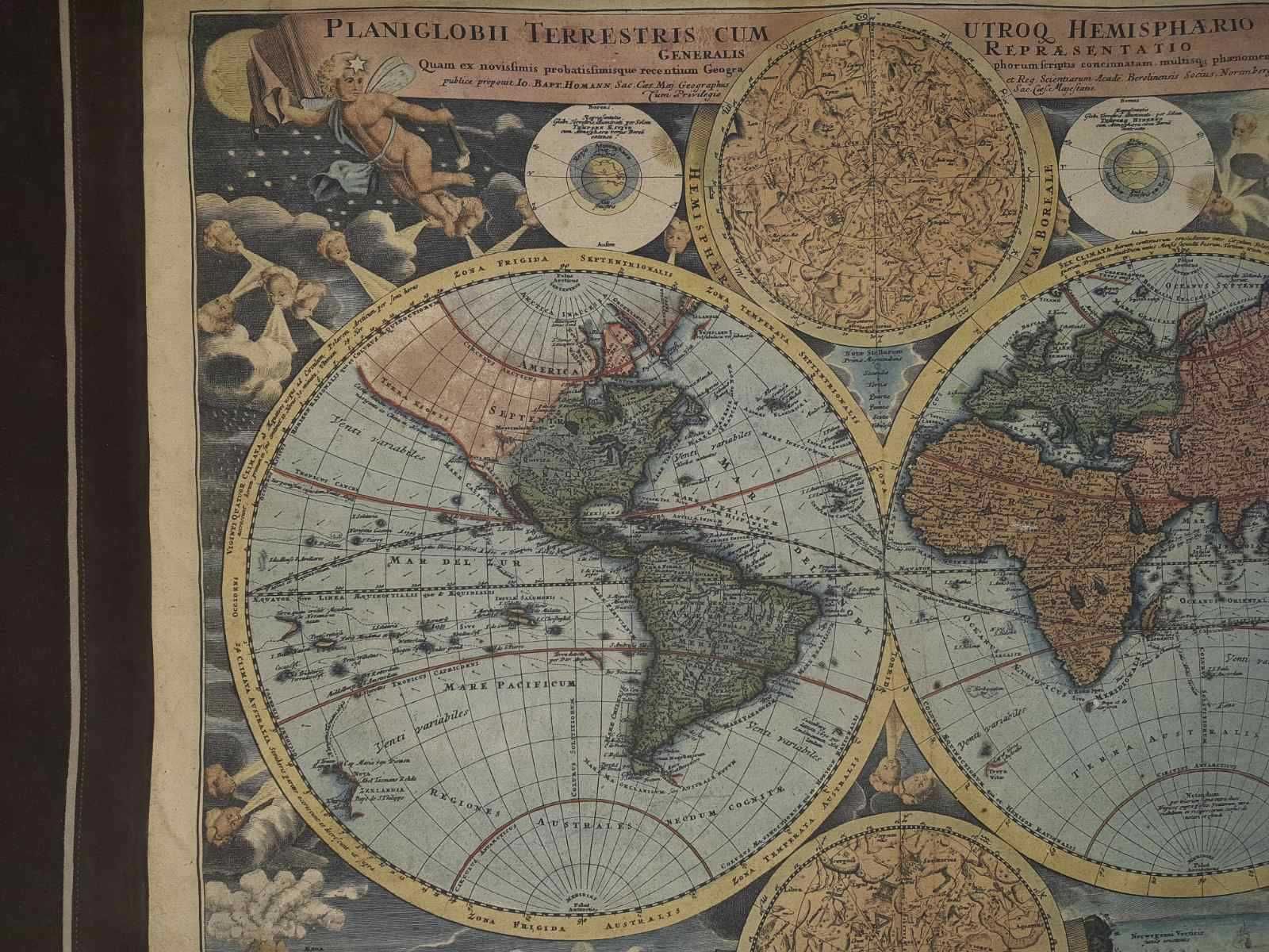 Картина "Карта світу" на шкірі (мала)