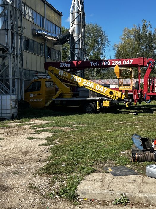 Usługi  podnosnikiem koszowym  Zwyżka,wysiegnik  20m i 26m