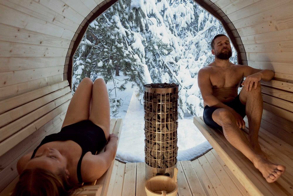 SAUNA OGRODOWA z piecem, zestaw 1,5x2m, producent, balia, beczka