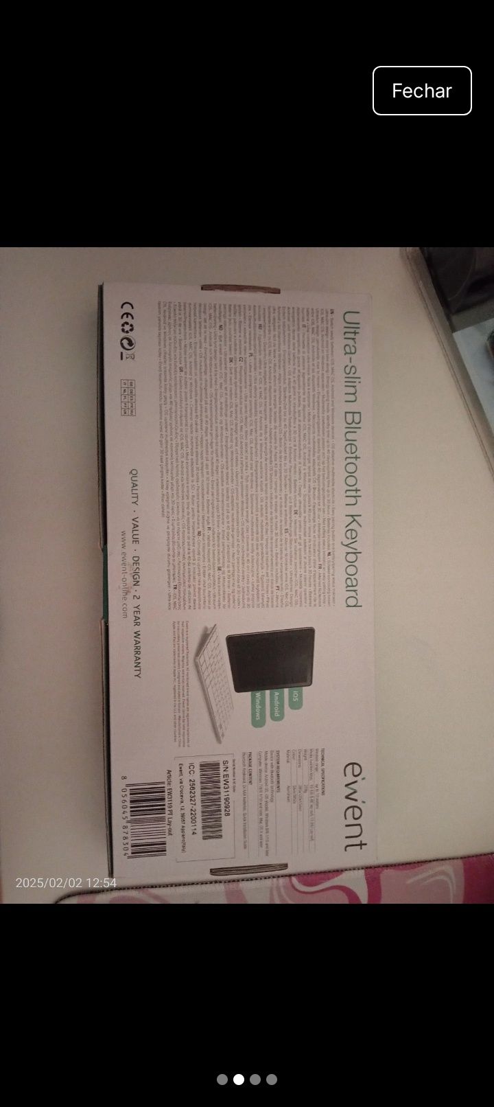 Teclado sem fios  ultra fino