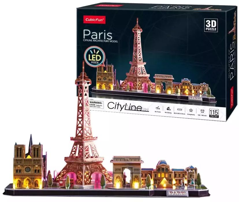 Puzzle 3D LED. City Line. Paryż. Dante