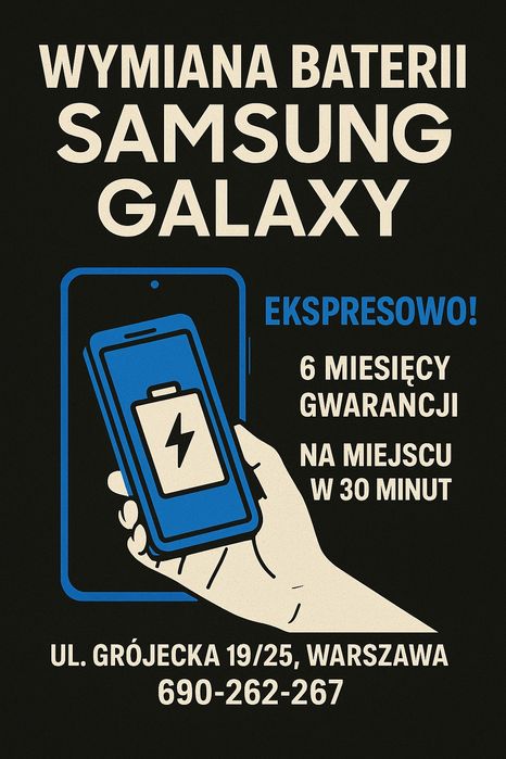 Wymiana baterii Samsung Galaxy Seria A S M J Note od ręki !