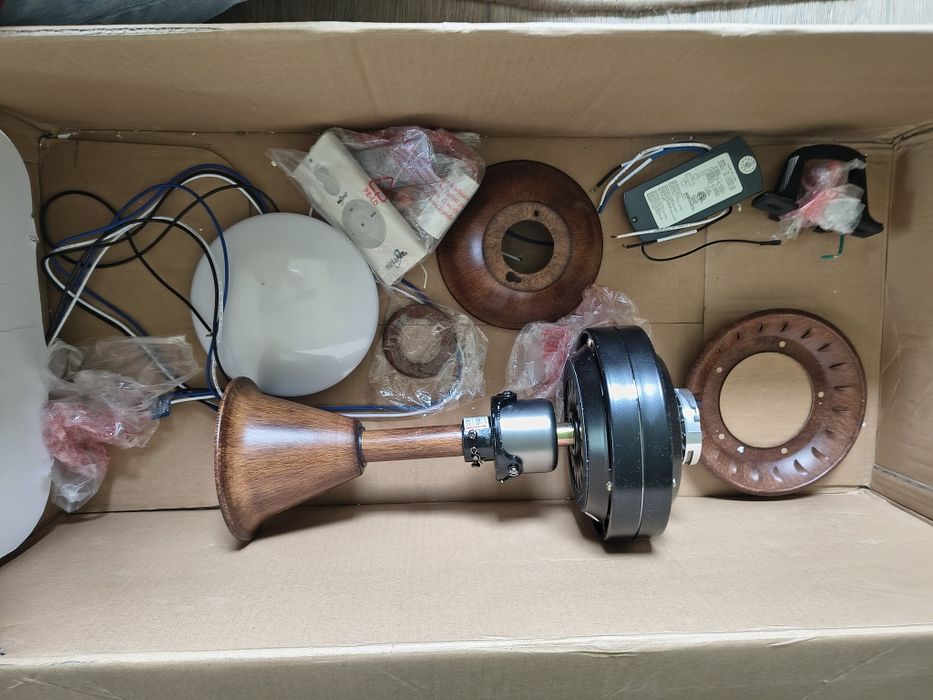 Стельовий вентилятор з лед лампою minka-aire f844