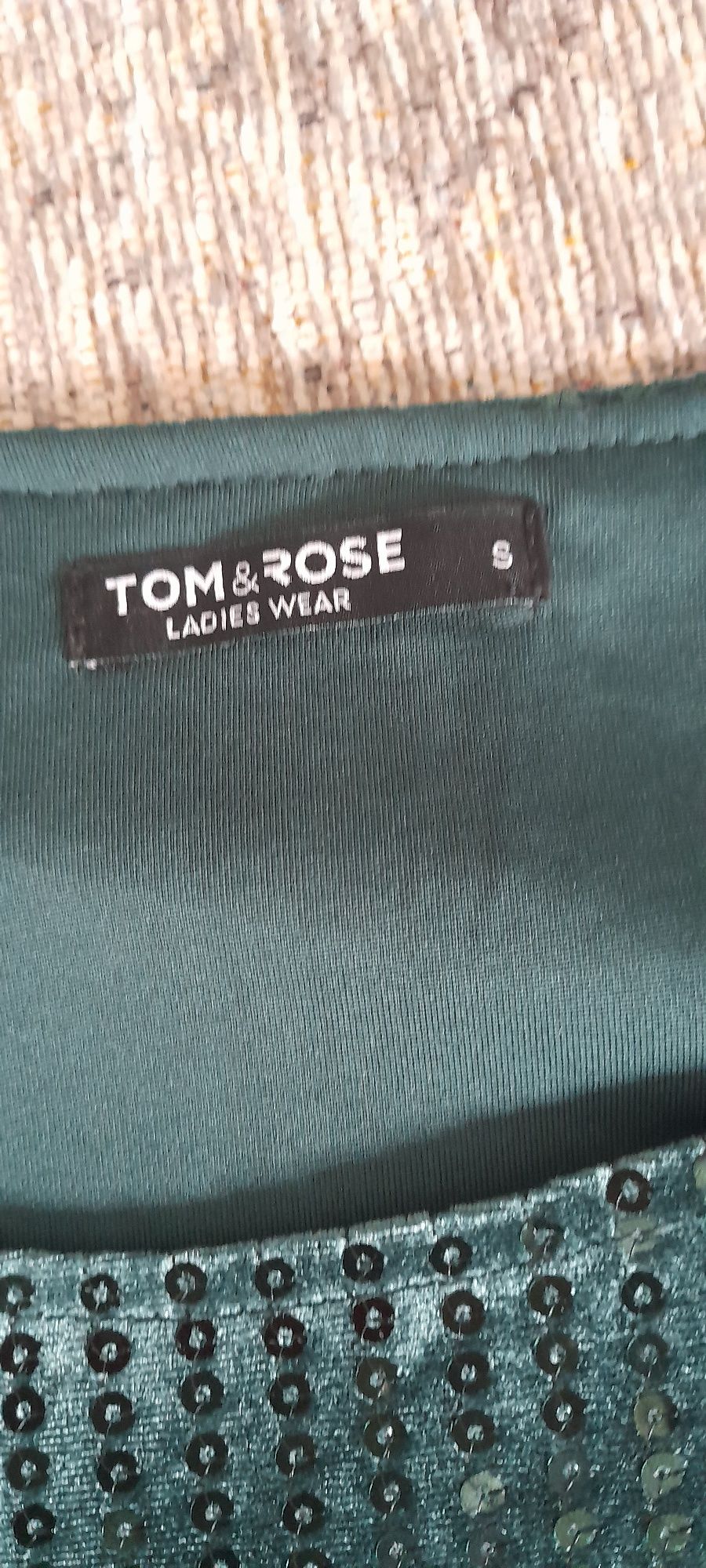 Sukienka z cekinami, Tom&Rose, zielona, S