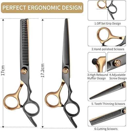Zestaw profesjonalnych nożyczek do cięcia włosów