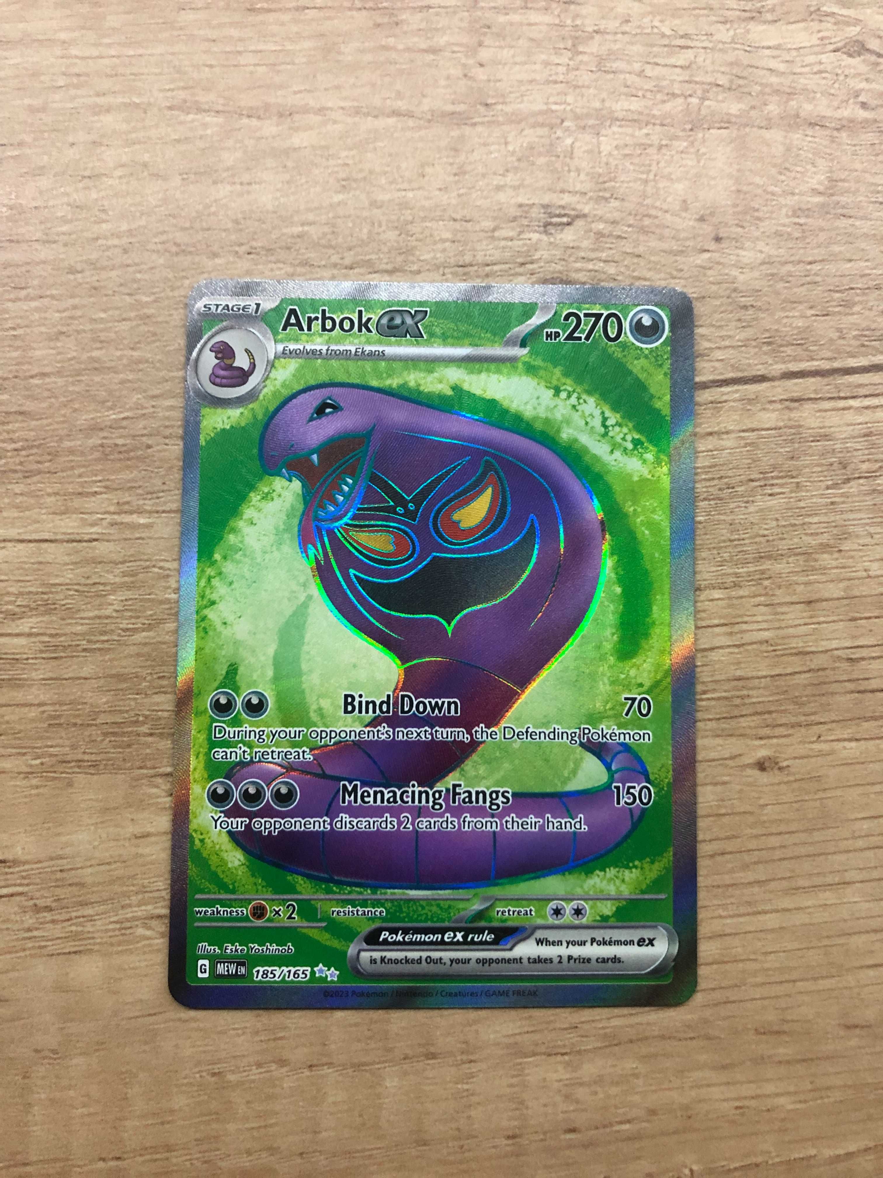 Karta Pokemon Arbok Ex 185/165 151 Mew